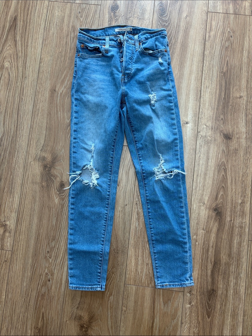 Levi's Blue Skinny Distressed Jeans